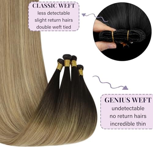 Detalle 1 de Fshine Extensiones de Pelo Natural Castaño a Rubio Medio 💇♀