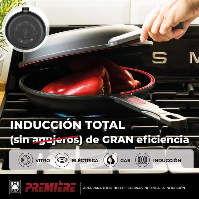 Detalle 2 de BRA Dupla Premiere Sartén Doble para Tortilla, 26 cm