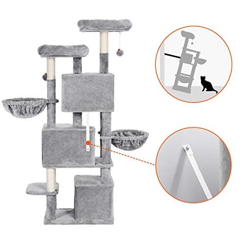 Thumbnail 7 de FEANDREA Grand Arbre à Chat 3 niches, 164 cm ⏳