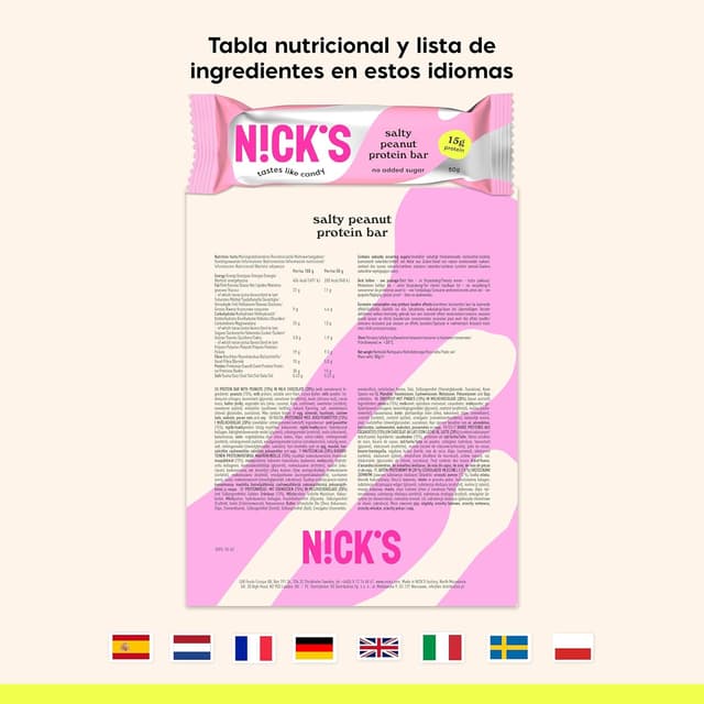 Thumbnail 6 de NICKS Barritas proteicas cacahuetes salados 50 g