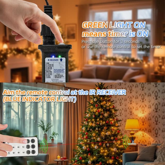 Detalle 2 de Dalugo Christmas tree lights 480 LED