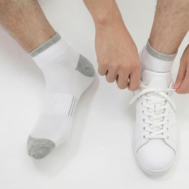 Detalle 2 de Quoboquo Socquettes homme en coton respirantes et rembourrées, avec compression légère (pack 1 ou 6 paires) Tailles 39-46