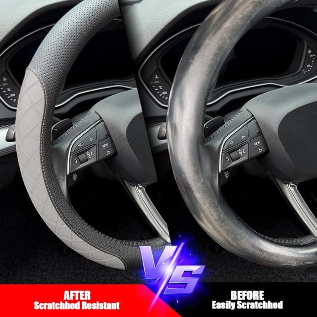 Thumbnail 4 de LKWLIKEI Nappa Leather Steering Wheel Cover 14.5–15"