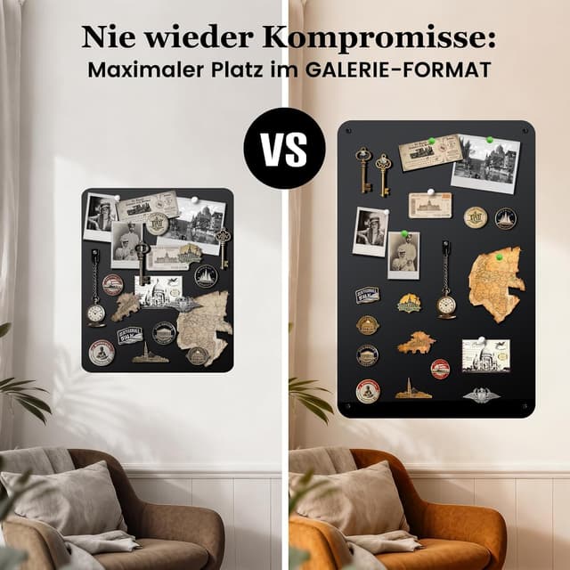 Detalle 2 de Qiytecno Magnettafel 50x100cm Mattschwarz đź–Ľ