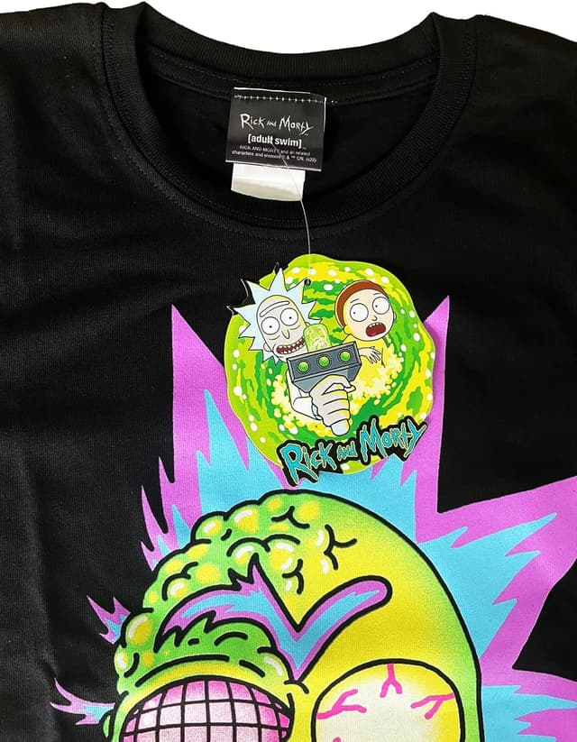 Detalle 2 de Fashion UK T-Shirt Rick And Morty Maglietta Mutant Rick nera unisex adulto e ragazzo
