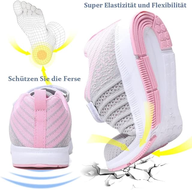 Thumbnail 6 de Mitudidi Unisex-Kinder Turnschuhe für Mädchen Jungen – ultraleicht, atmungsaktiv & mit Klett-Verschluss