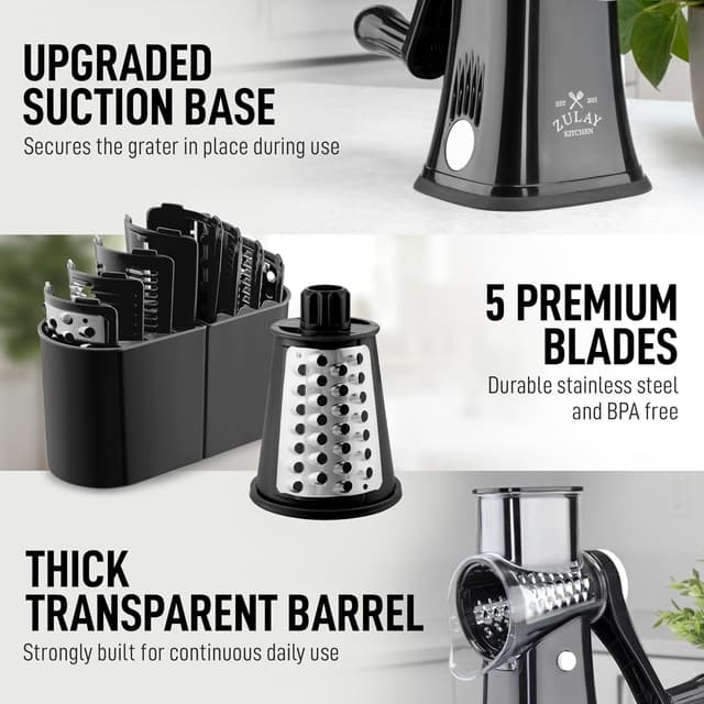 Thumbnail 6 de Zulay Kitchen Rotary Cheese Grater 5 🧀