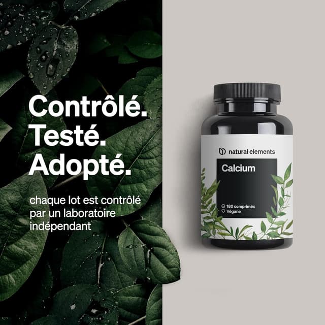 Detalle 2 de Calcium Comprimés Vegan Fortement Dosés – 180 comprimés (800 mg de carbonate de calcium par dose quotidienne)