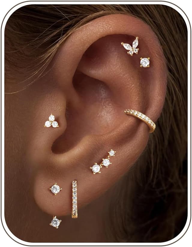 Detalle de TINGN Ohrstecker-Set 7 Paar für Damen