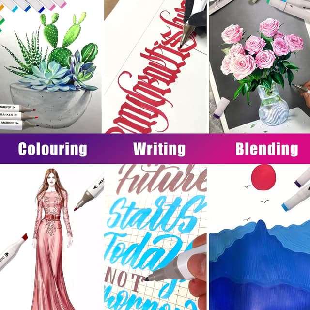 Thumbnail 6 de Kebuye Colouring Pens 100 Colour Alcohol Markers