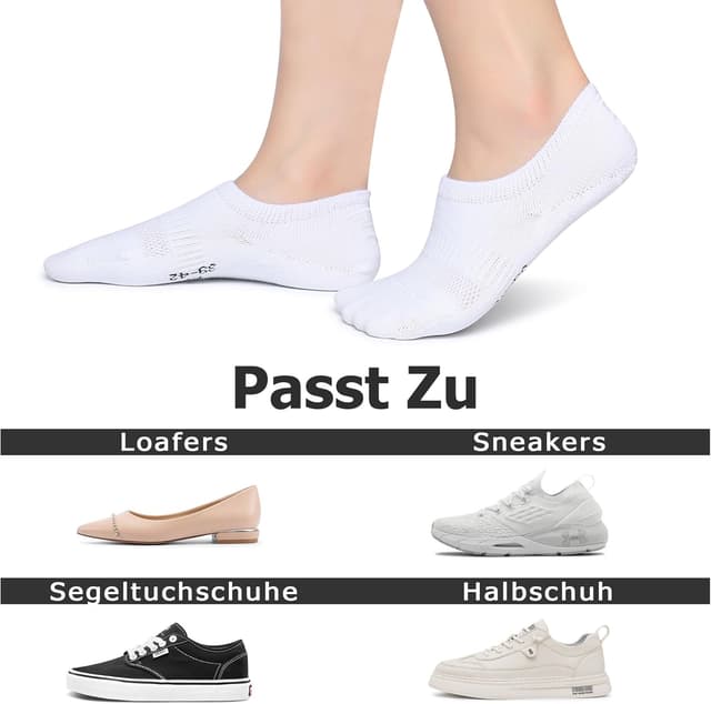 Thumbnail 6 de Falechay 10 Paar Sneaker Socken No-Show (Füßlinge) aus Baumwolle für Damen & Herren