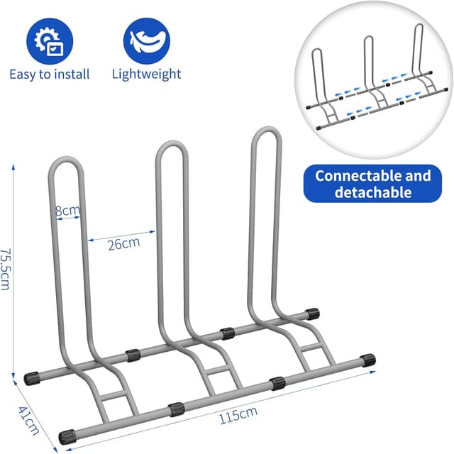 Detalle 2 de TLGREEN 3 supporti per bicicletta posteriori rimovibili: per pneumatici fino a 80 mm e fino a 28