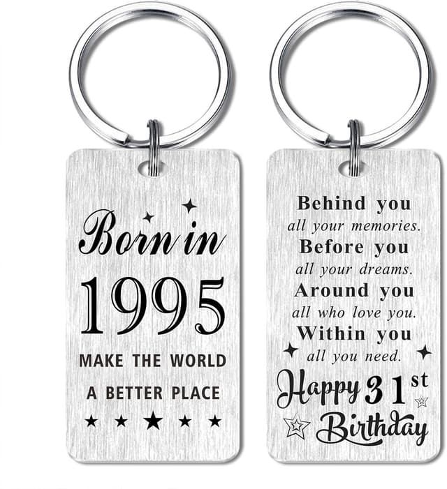 Detalle de Gezxin personalised Happy Birthday 1995 keyring for 31st birthdays in stainless steel