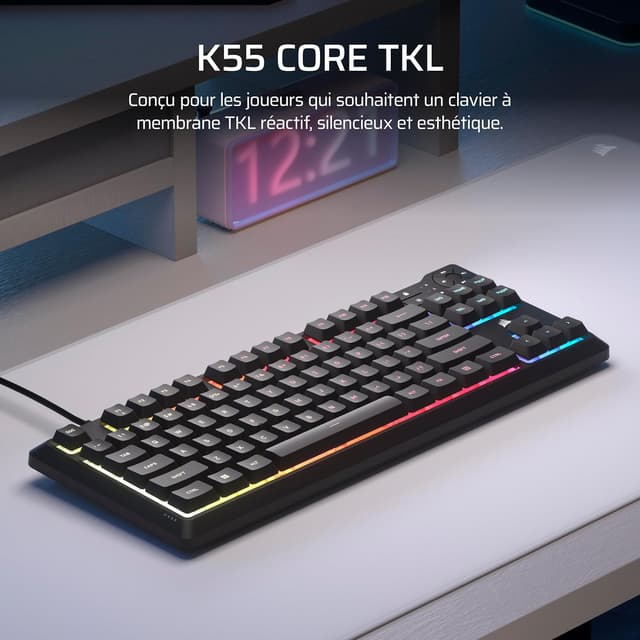 Detalle 2 de Corsair K55 Core TKL clavier gaming 1000Hz
