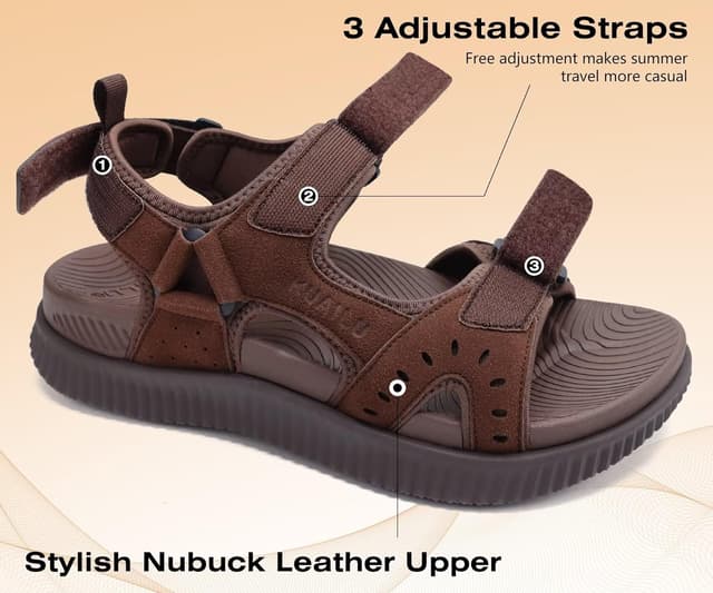 Detalle de KuaiLu Herren Wandersandalen mit orthopädischem Recovery-Design (Gr. 40–48)