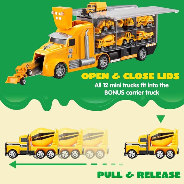 Thumbnail 5 de JOYIN 25-in-1 Construction Truck Set, 24 Pieces 🚚
