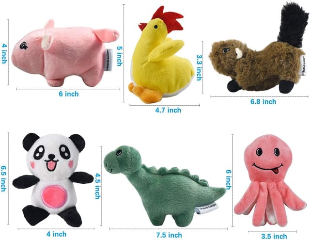 Thumbnail 6 de LEGEND SANDY Quietschendes Plüsch-Hundespielzeug-Set für Welpen (6-teilig) mit Quietscher