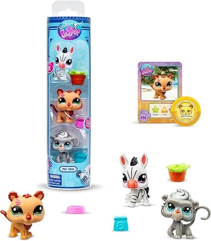 Imagen de Littlest Pet Shop Pack 3 Zoo Pets BF00597 con Accesorios 🐾 en OfertitasTOP