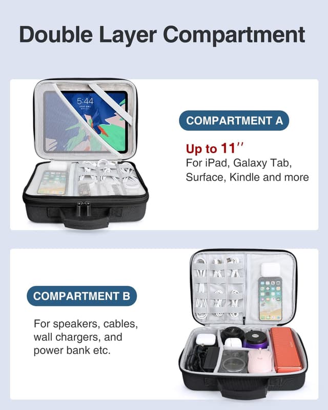 Thumbnail 2 de Luxtude EVA Large travel cable organiser bag