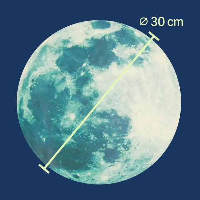 Thumbnail 1 de Paraboo Luna fluorescente 30 cm adesivo per cameretta 🌙