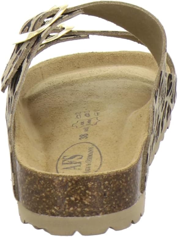 Detalle 2 de AFS-Schuhe 2100 Damen-Pantoletten aus echtem Leder mit verstellbarer Schnalle (Made in Germany)