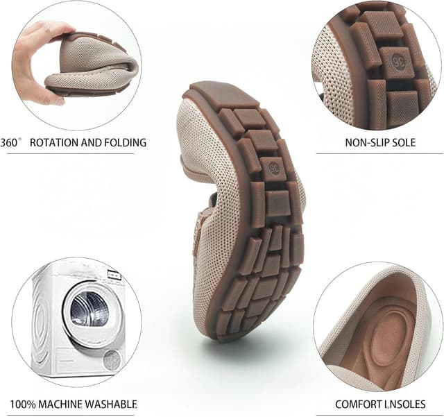 Detalle 2 de Women’s Lightweight Knitted Loafers Casual Flat Shoes with Breathable Mesh Upper