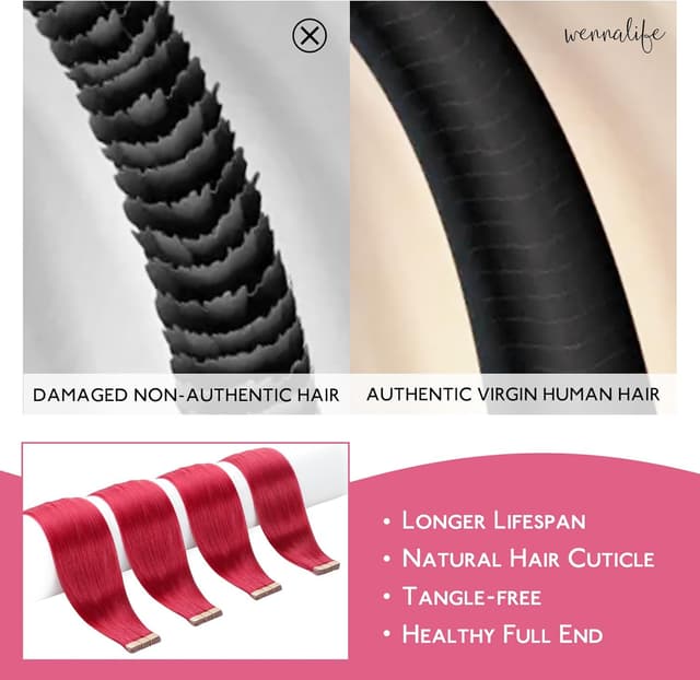 Detalle de Wennalife extension capelli badesive 10 pezzi 45 cm