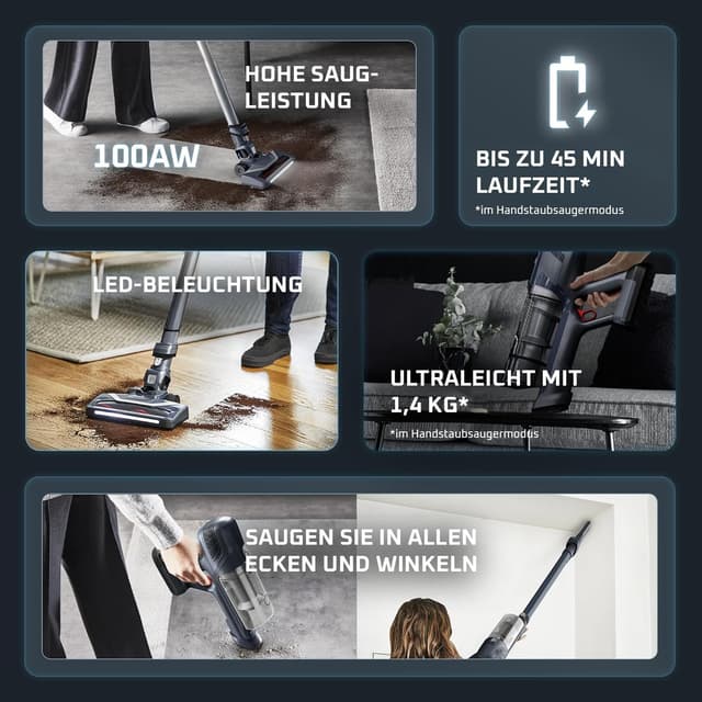 Detalle de Rowenta X-Pert 6.60 Akkustaubsauger RH6831EO (kabellos & beutellos) mit LED-Bürstenkopf