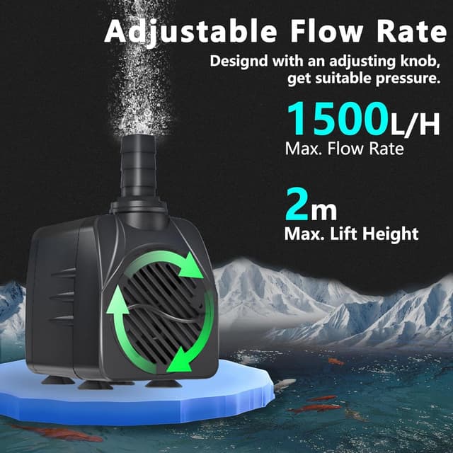 Detalle 2 de Bomba de Agua Sumergible 25W 1500L/H