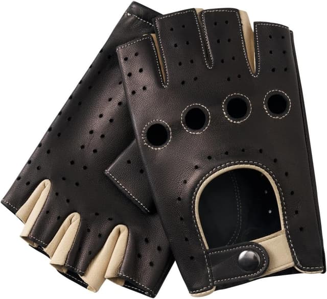 Thumbnail 5 de Hanotolo Men’s Fingerless Leather Driving Gloves