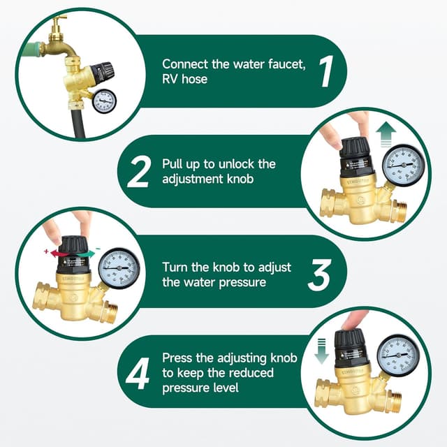 Thumbnail 6 de STMOUTUO RV Water Pressure Regulator 45 PSI