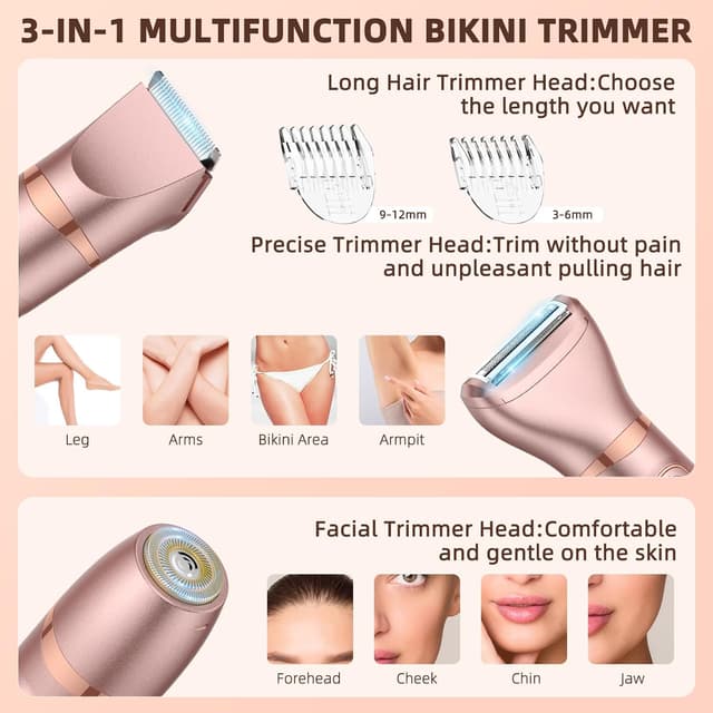 Detalle 2 de Bilitase Lady Shaver 3 in 1 5V Wet & Dry