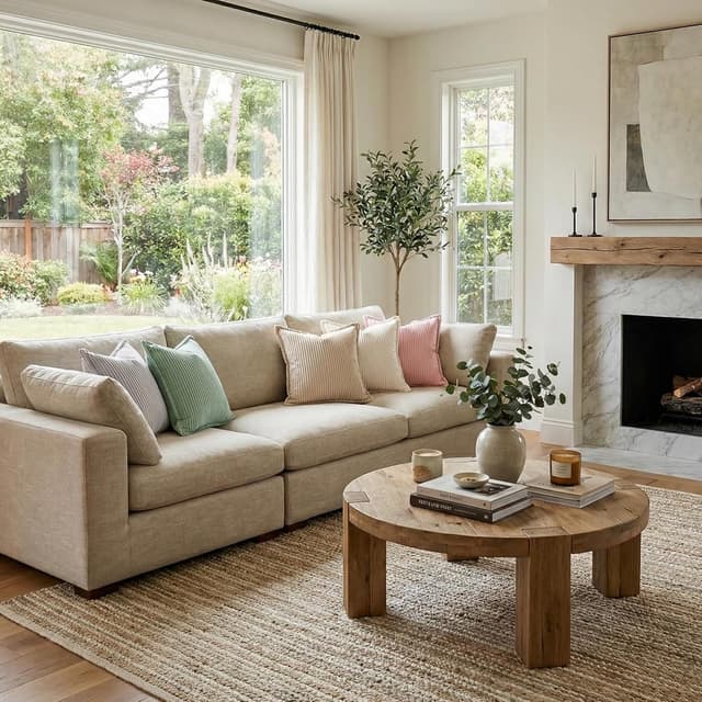 Detalle 2 de Mecatny Corduroy Spring Throw Pillow Covers (18x18) — Set of 2, Cream White Neutral Boho Accent