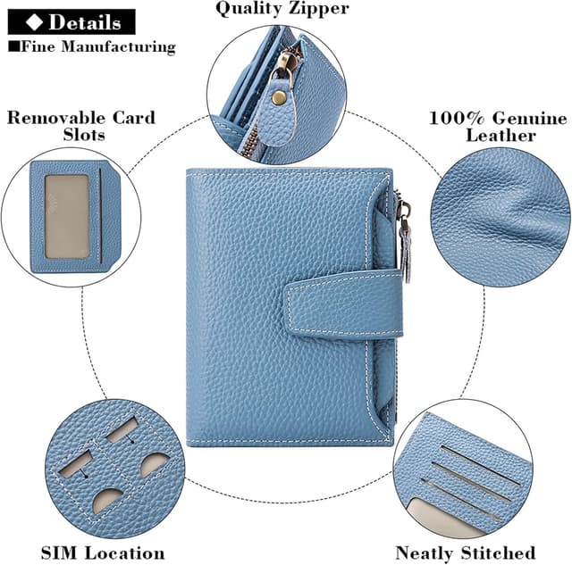 Detalle de SENDEFN RFID Blocking Leather Wallet