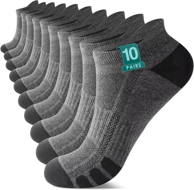 Thumbnail 6 de YouShow Cotton Trainer Socks 10 Pairs – Ankle Sports Socks for Men & Women (Anti-Blister)