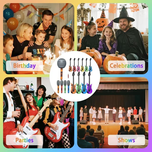 Thumbnail 4 de 16-Piece Inflatable Guitars Microphones Set