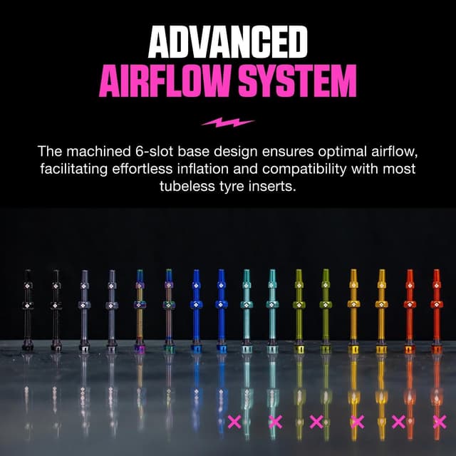 Detalle de Muc-Off valvole Presta nere per tubeless 44 mm (1 coppia) con smonta-valvola incluso