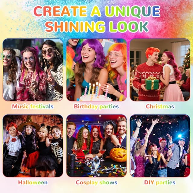 Thumbnail 6 de BUTBU Lot de 10 craies pour cheveux colorées – teinture temporaire lavable pour filles et enfants