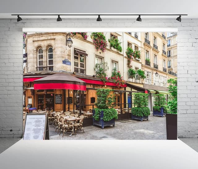 Detalle 2 de BELECO 2.1 x 1.5m Paris street café fabric photography backdrop
