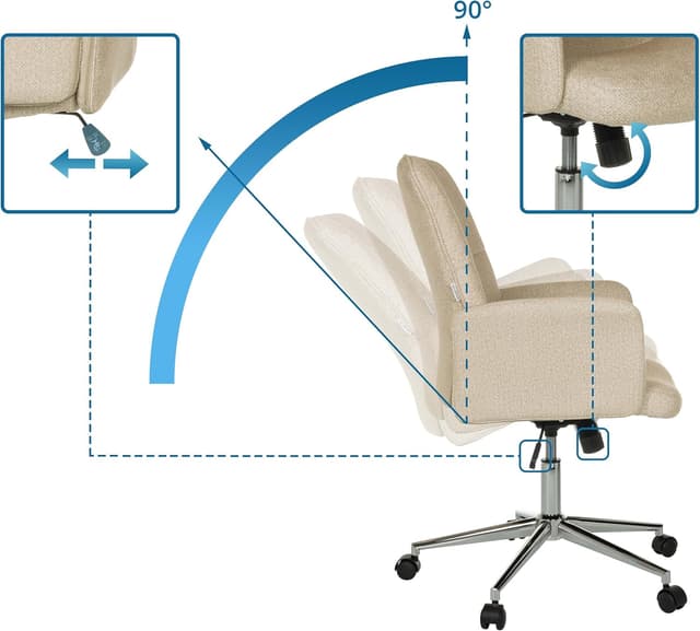 Thumbnail 3 de HJH Office SOLAO 400 sedia girevole beige 46–56 cm