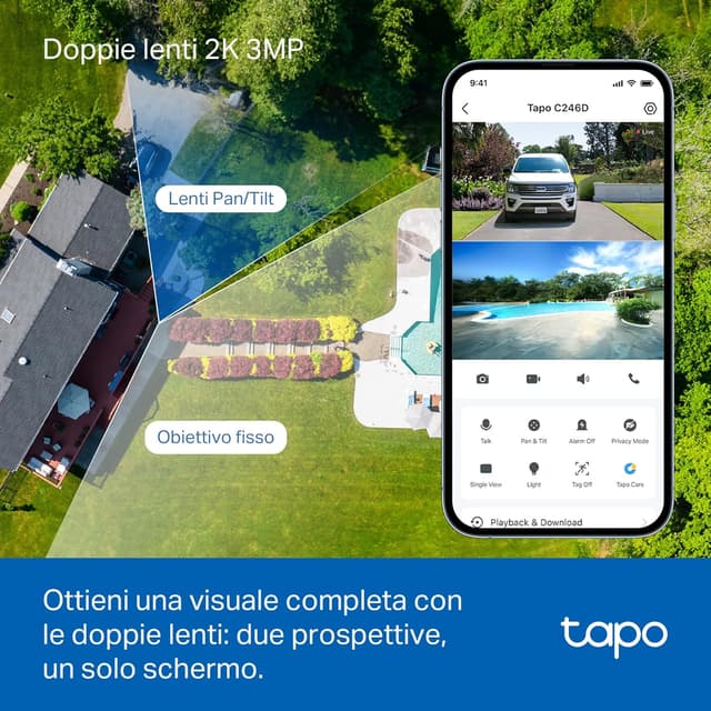 Detalle de TP-Link Tapo C246D telecamera esterno 3MP doppio obiettivo