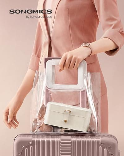 Detalle 2 de SONGMICS Colección GISELLA: caja joyero de viaje con 2 niveles y tapa con ganchos