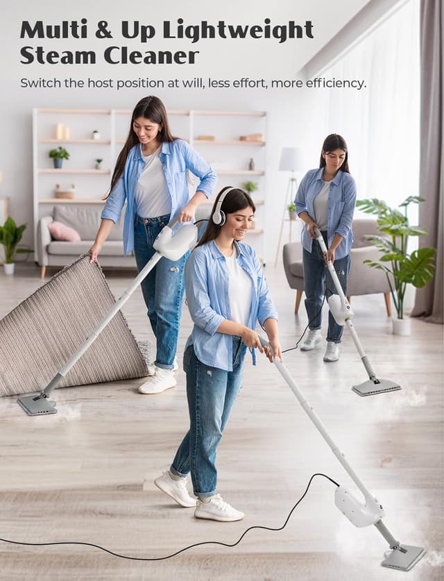Detalle 2 de Multi & Up 10-in-1 Steam Mop 1200W, 350ml Handheld Steamer 🧹