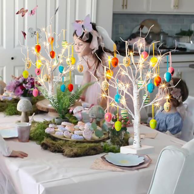 Detalle 2 de Eambrite Easter egg tree set of 2, 24 LEDs