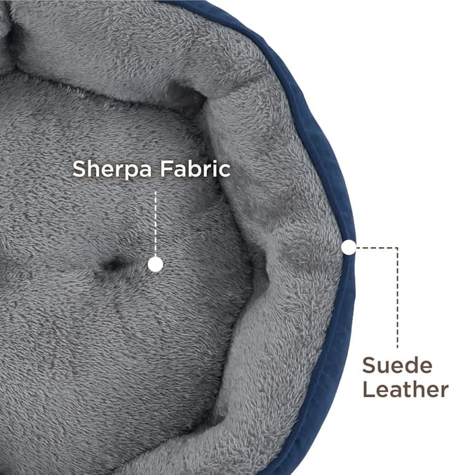 Detalle de BEDSURE Katzenbett waschbar (Navyblau) mit herausnehmbarem Kissen, 63 x 53 x 20 cm