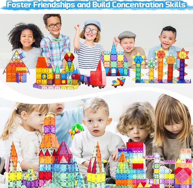 Detalle de Paaxido Magnetic Tiles 100-piece STEM blocks