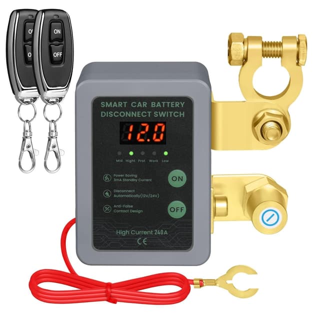 Detalle de Kedifoai Coupe Circuit Batterie 12 V télécommandé sans fil avec affichage LED