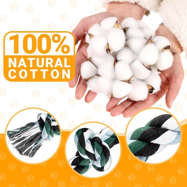 Detalle 2 de Ycozy XXL Hundespielzeug Unzerstörbar aus Seil (100 cm) mit 6 Knoten