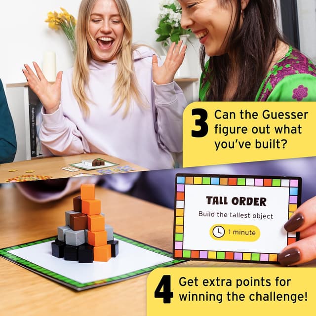 Detalle de Block Party: Colourful Block Building Family Board Game (Aged 8+, Teens & Adults)