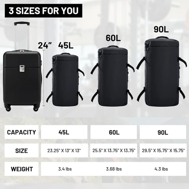 Detalle 2 de MIER Large 60L Duffel Backpack Gym Bag with Shoe Compartment (Water Resistant) — Black